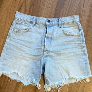 Anine Bing Kit Cut Off Frayed Jean Shorts